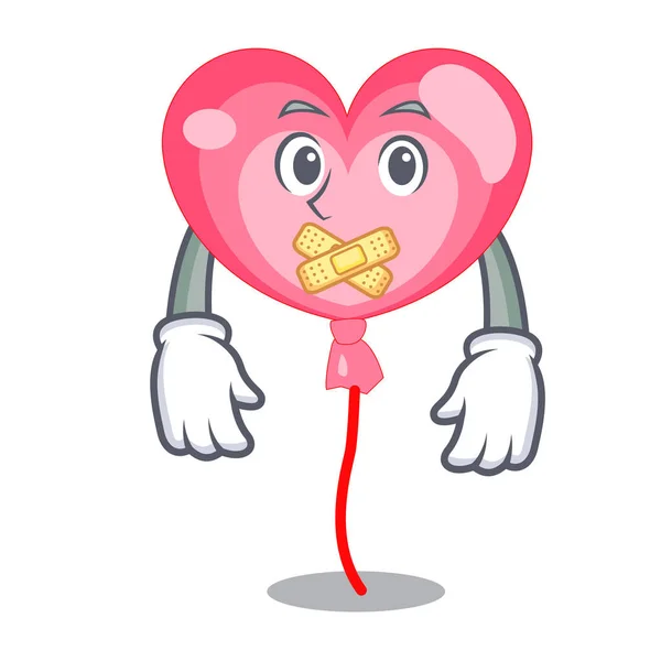 Silencioso balon corazón mascota de dibujos animados — Vector de stock