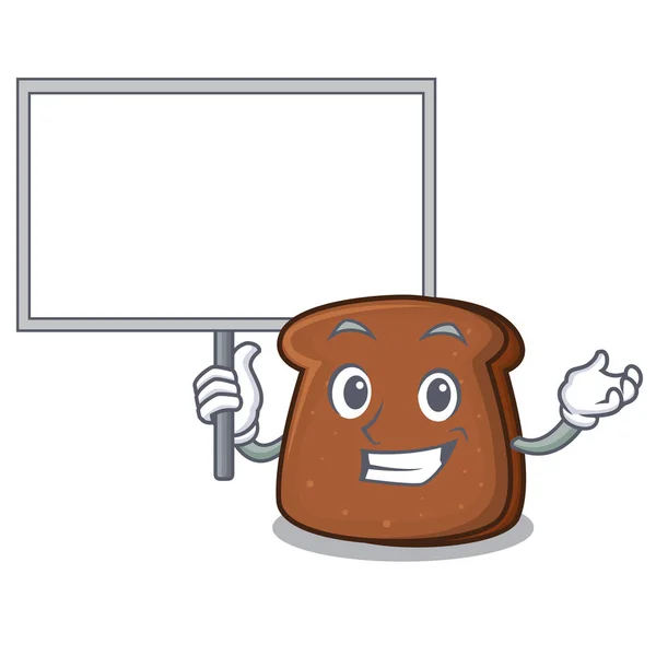 Bawa papan komik karakter roti cokelat - Stok Vektor