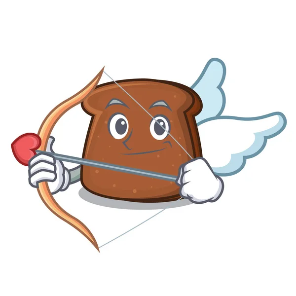 Cupid brown bread character cartoon - Stok Vektor