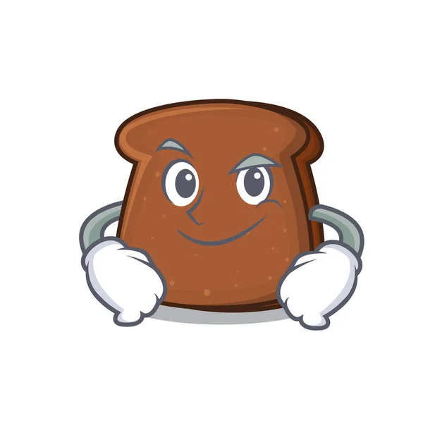 Smirking pain brun personnage dessin animé — Image vectorielle