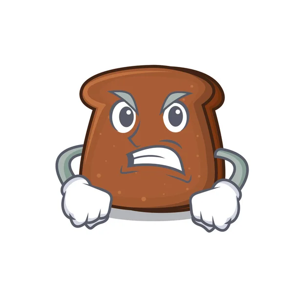 Злий коричневий хліб талісман мультфільм — стоковий вектор