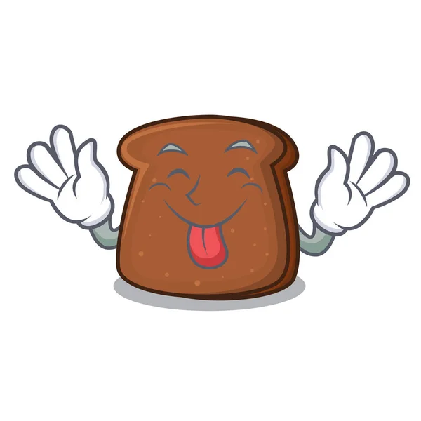 Lengua a cabo marrón mascota del pan de dibujos animados — Vector de stock