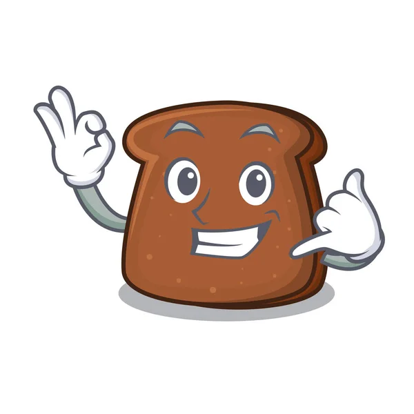 Kalla mig brunt bröd maskot tecknad — Stock vektor
