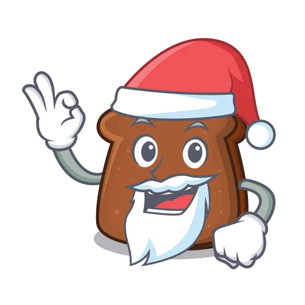 Weihnachtsmann braunes Brot Maskottchen Cartoon — Stockvektor