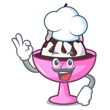 Şef dondurma dondurma karakter karikatür