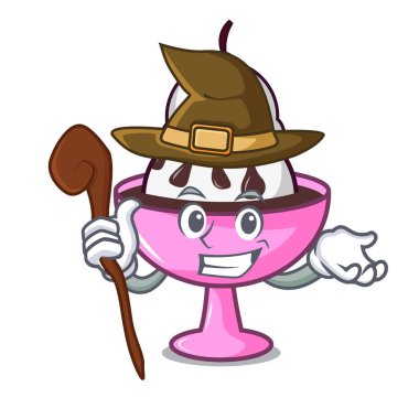 Cadı dondurma dondurma maskot çizgi film