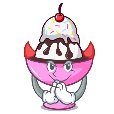 Şeytan dondurma dondurma maskot çizgi film