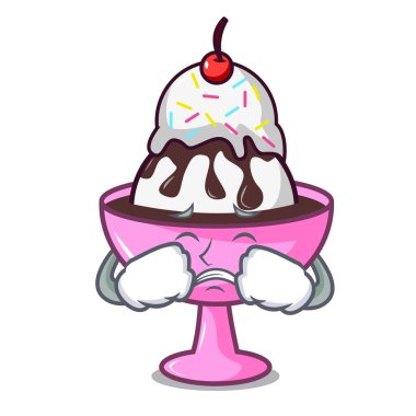 Ağlayan dondurma dondurma maskot çizgi film