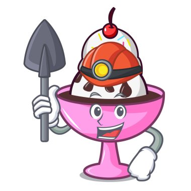 Madenci dondurma dondurma maskot çizgi film