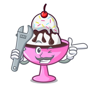 Mekanik dondurma dondurma maskot çizgi film