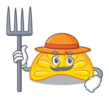 Çiftçi portakal jöle şeker karakter karikatür