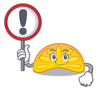 İşareti portakal jöle şeker karakter karikatür ile