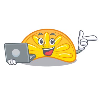 Dizüstü portakal jöle şeker karakter karikatür ile