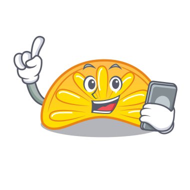 Telefon portakal jöle şeker karakter karikatür ile