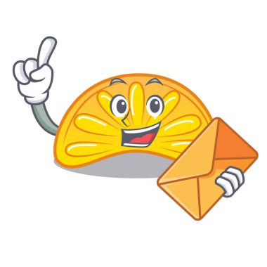 Zarf portakal jöle şeker karakter karikatür ile