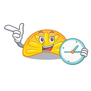 Saat portakal jöle şeker karakter karikatür ile