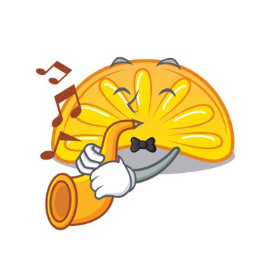 Trompet portakal jöle şeker maskot karikatür ile