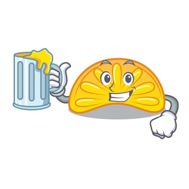 Suyu portakal jöle şeker maskot karikatür ile