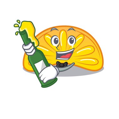 Bira portakal jöle şeker maskot karikatür vektör çizim ile