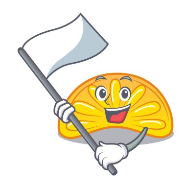 Bayrak portakal jöle şeker maskot karikatür ile