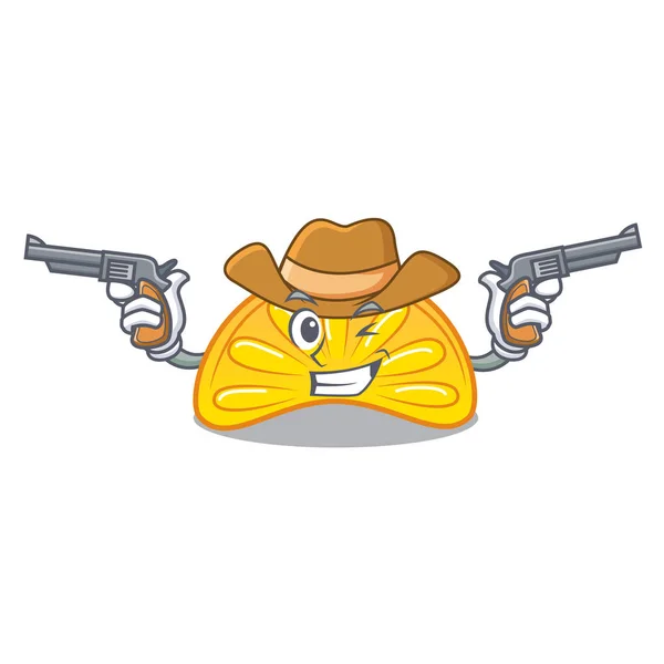 Cowboy Orangengelee Süßigkeiten Charakter Cartoon — Stockvektor