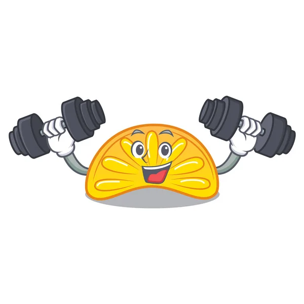 Fitness orange gelée bonbons personnage dessin animé — Image vectorielle
