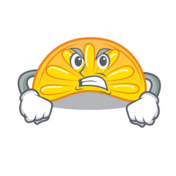 怒っているオレンジ ゼリー キャンディ マスコット漫画 — ストックベクタ