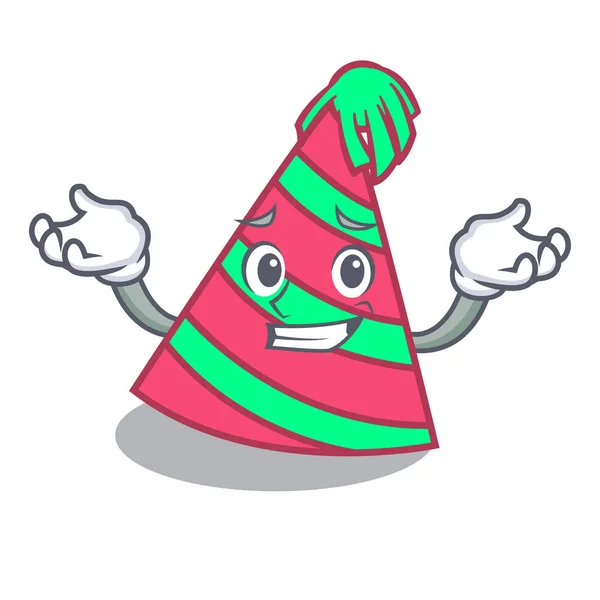 Fiesta sonriente sombrero personaje de dibujos animados — Vector de stock