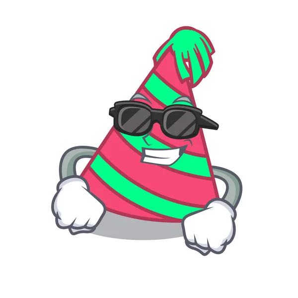 Super cool Party Hut Charakter Cartoon — Stockvektor