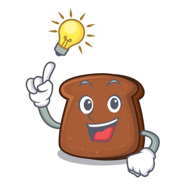 Bir fikir kahverengi ekmek maskot çizgi film var