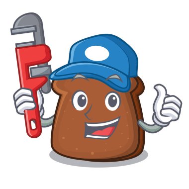 Tesisatçı kahverengi ekmek maskot çizgi film