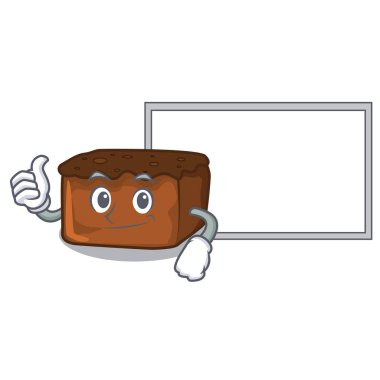 Başparmak yukarıya kurulu kek karakter karikatür tarzı ile