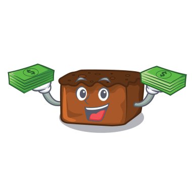 Para çanta kek maskot karikatür tarzı ile
