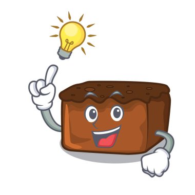 Bir fikir kek maskot karikatür tarzı var