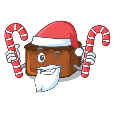 Santa şeker kek maskot karikatür tarzı ile