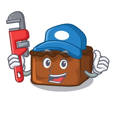 Tesisatçı kek maskot karikatür tarzı