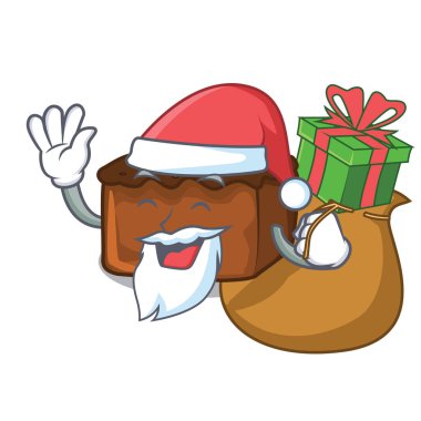 Noel Baba hediye kek maskot karikatür tarzı ile