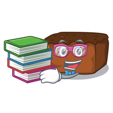Öğrenci kitap kek maskot karikatür tarzı ile
