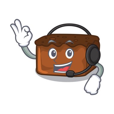 Kulaklık kek maskot karikatür tarzı ile
