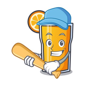 İskambil beyzbol portakal suyu karakter karikatür