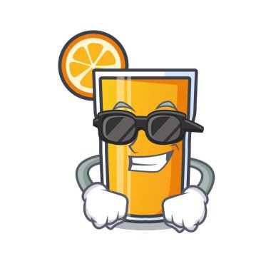 Süper cool portakal suyu karakter karikatür