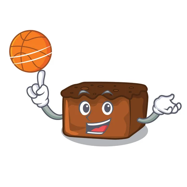 Basketbol kek karakter karikatür tarzı ile — Stok Vektör