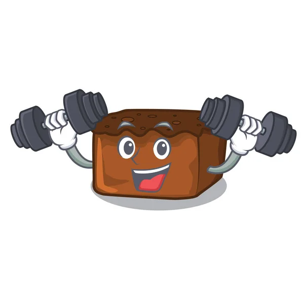 Gaya kartun karakter brownies fitness - Stok Vektor