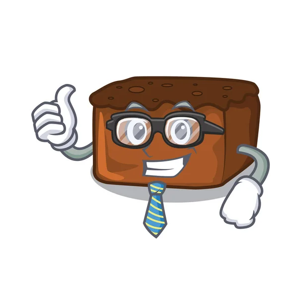 Gaya kartun karakter brownies Businessman - Stok Vektor
