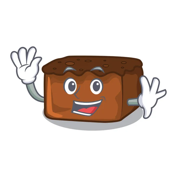 Acenando brownies personagem desenho animado estilo — Vetor de Stock