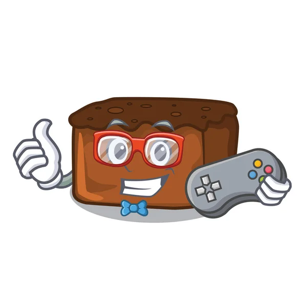 Gamer brownies maskot tecknad stil — Stock vektor