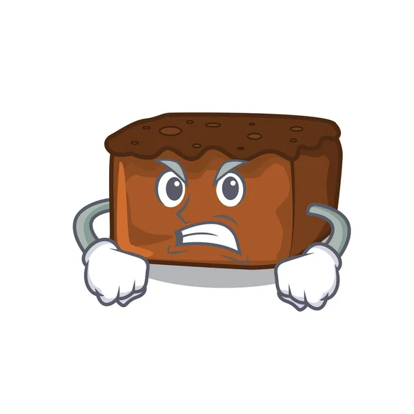 Brownies enojado mascota estilo de dibujos animados — Vector de stock