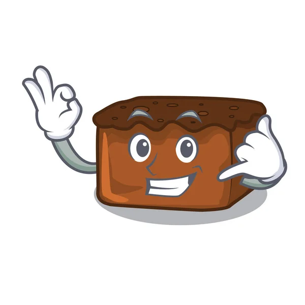 Llámame brownies mascota estilo de dibujos animados — Vector de stock