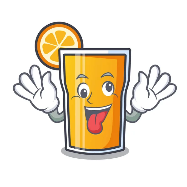 Maluco suco de laranja mascote desenhos animados — Vetor de Stock