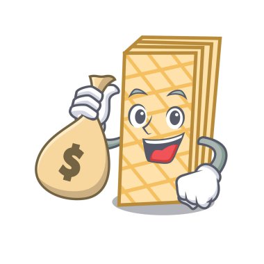 Para çantası gözleme karakter karikatür tarzı ile